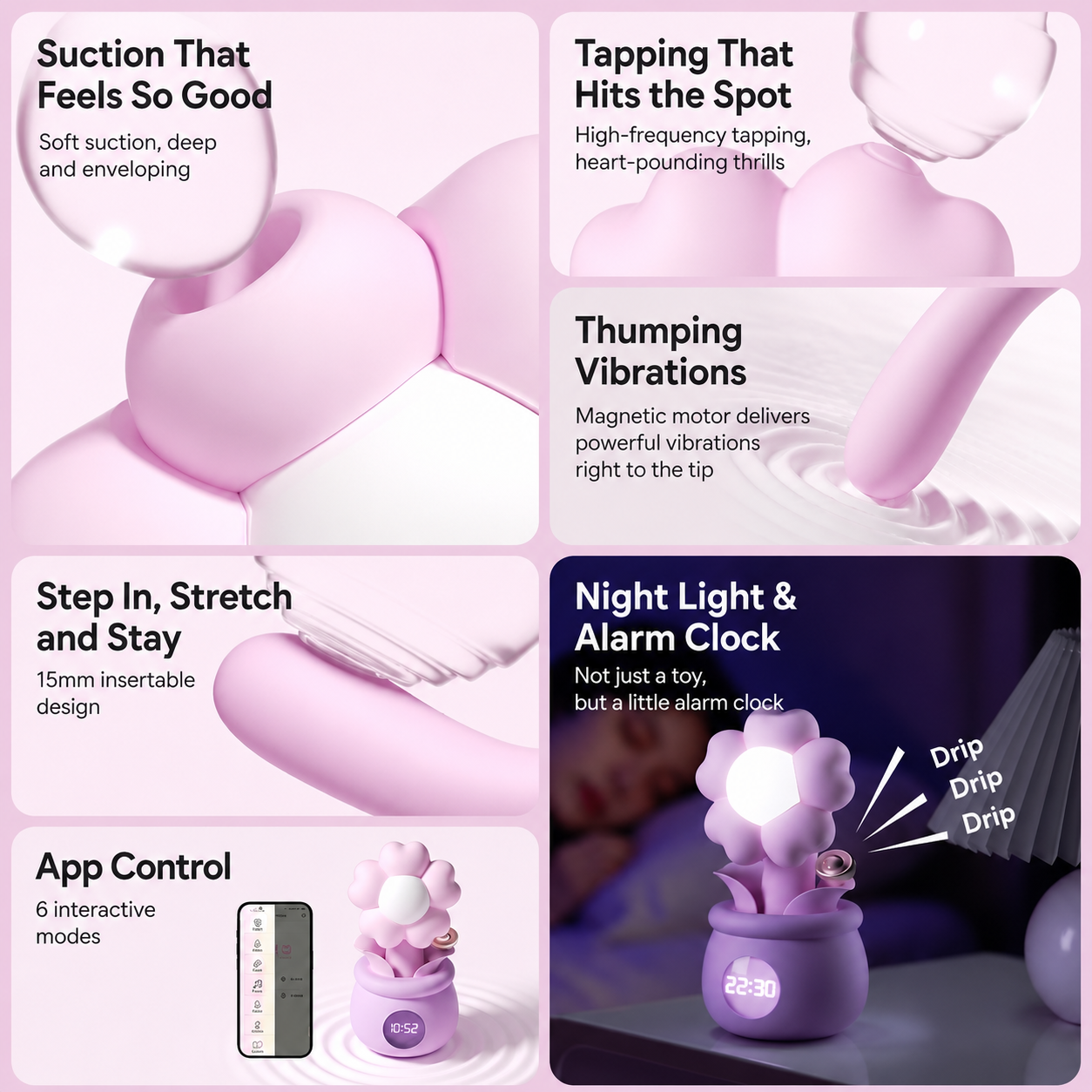 Youqianhua Suction & Telescopic Vibrating Wand with Slapping Massager