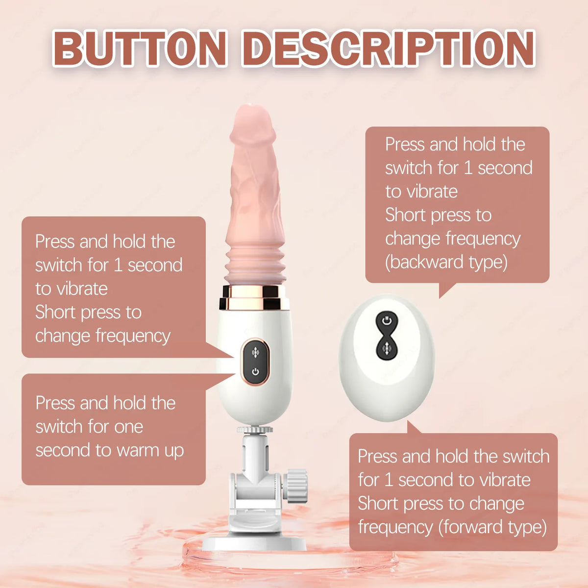Mini Suction Cup Dildo Machine with Remote Control