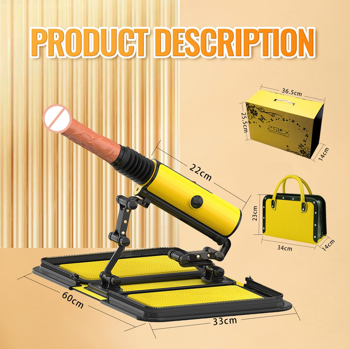 Portable Leather Bag Thrusting Sex Machine with Dildos