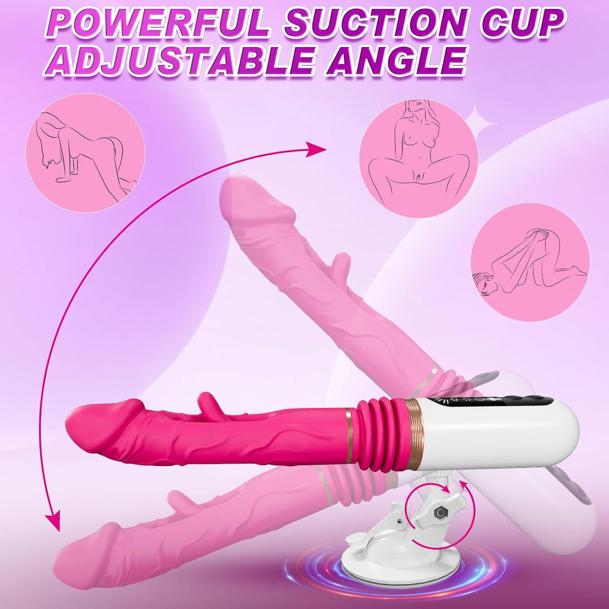 Telescopic Thrusting Dildo Machine – 5 Thrusting & 8 Vibration Modes