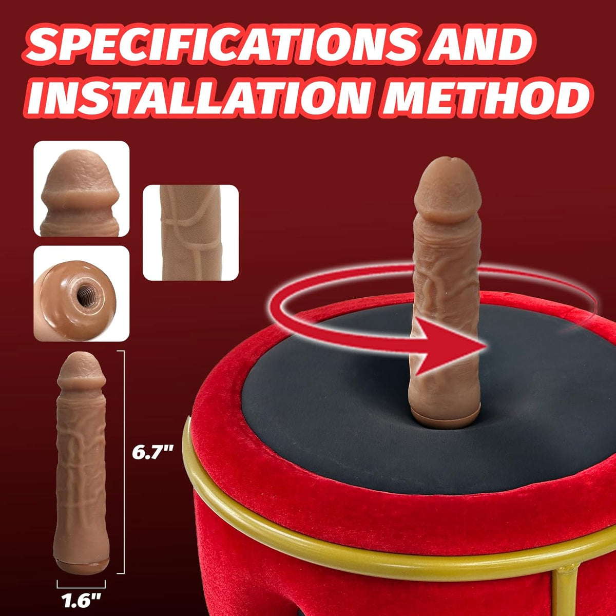 Red Seat Automatic Dildo Machine Chair