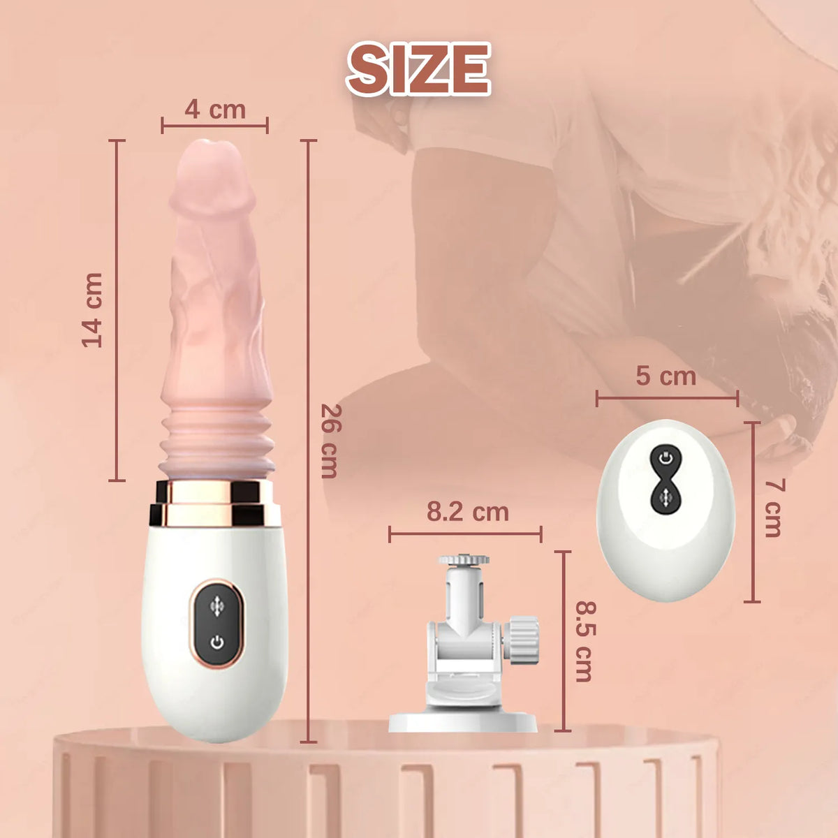 Mini Suction Cup Dildo Machine with Remote Control
