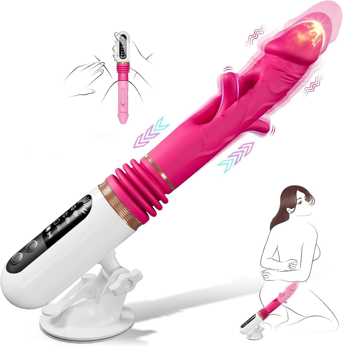 Telescopic Thrusting Dildo Machine – 5 Thrusting & 8 Vibration Modes