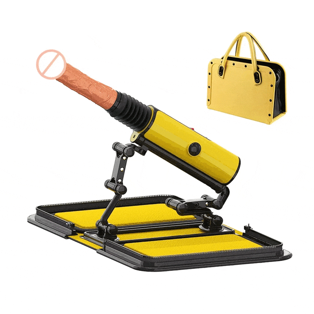 Portable Leather Bag Thrusting Sex Machine with Dildos