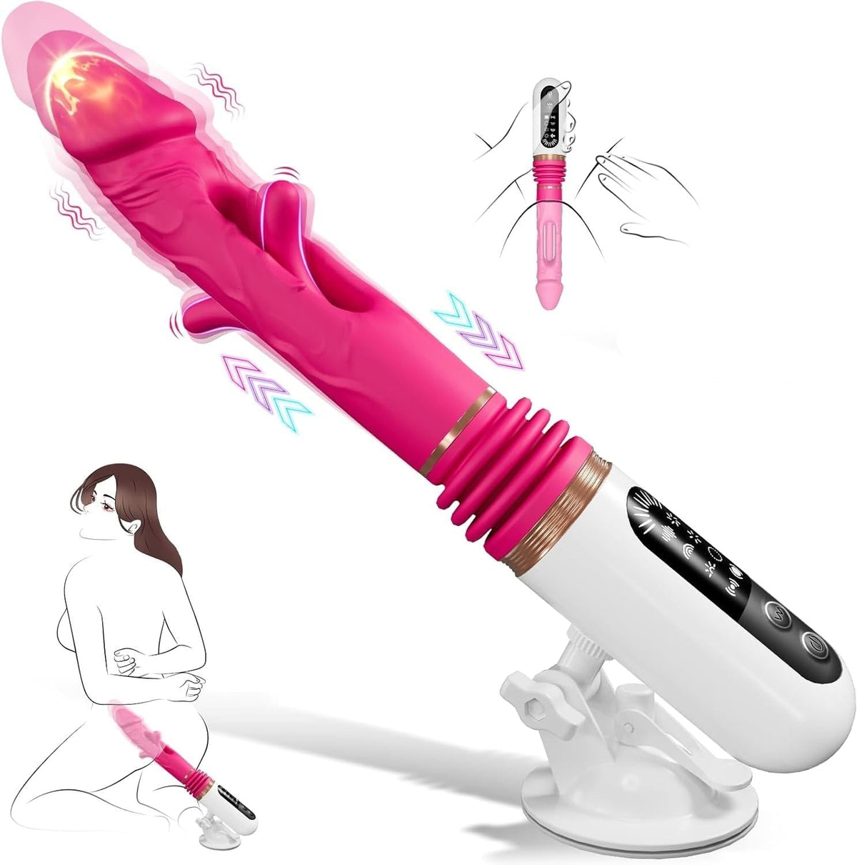 Telescopic Thrusting Dildo Machine – 5 Thrusting & 8 Vibration Modes