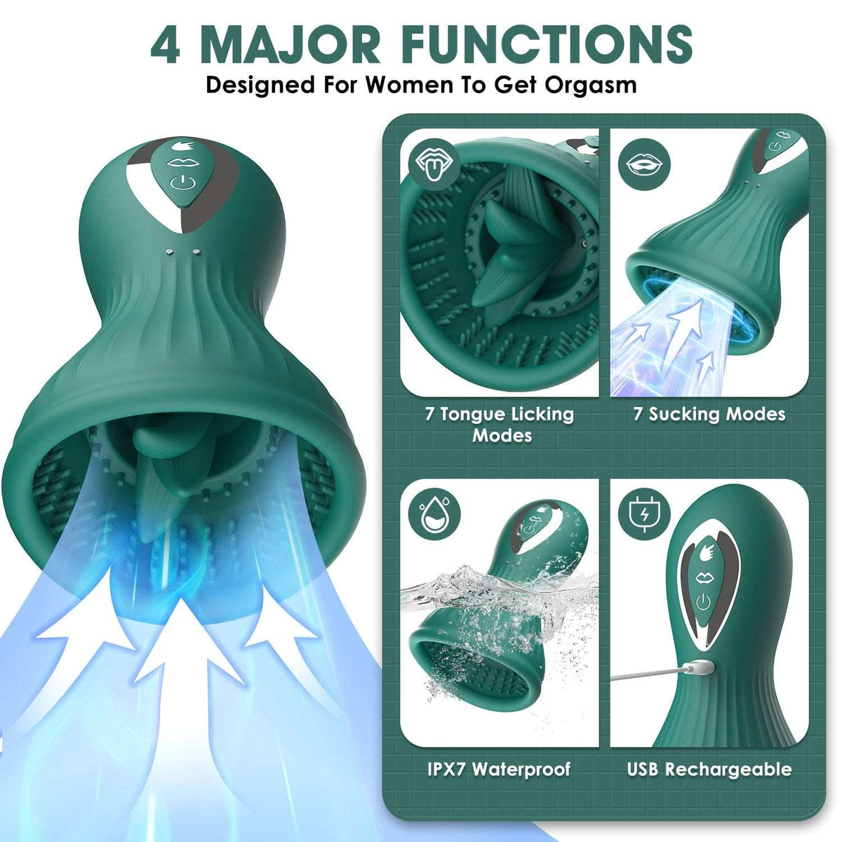 Dragon Kiss Clitoral Suction & Licking Tongue Stimulator