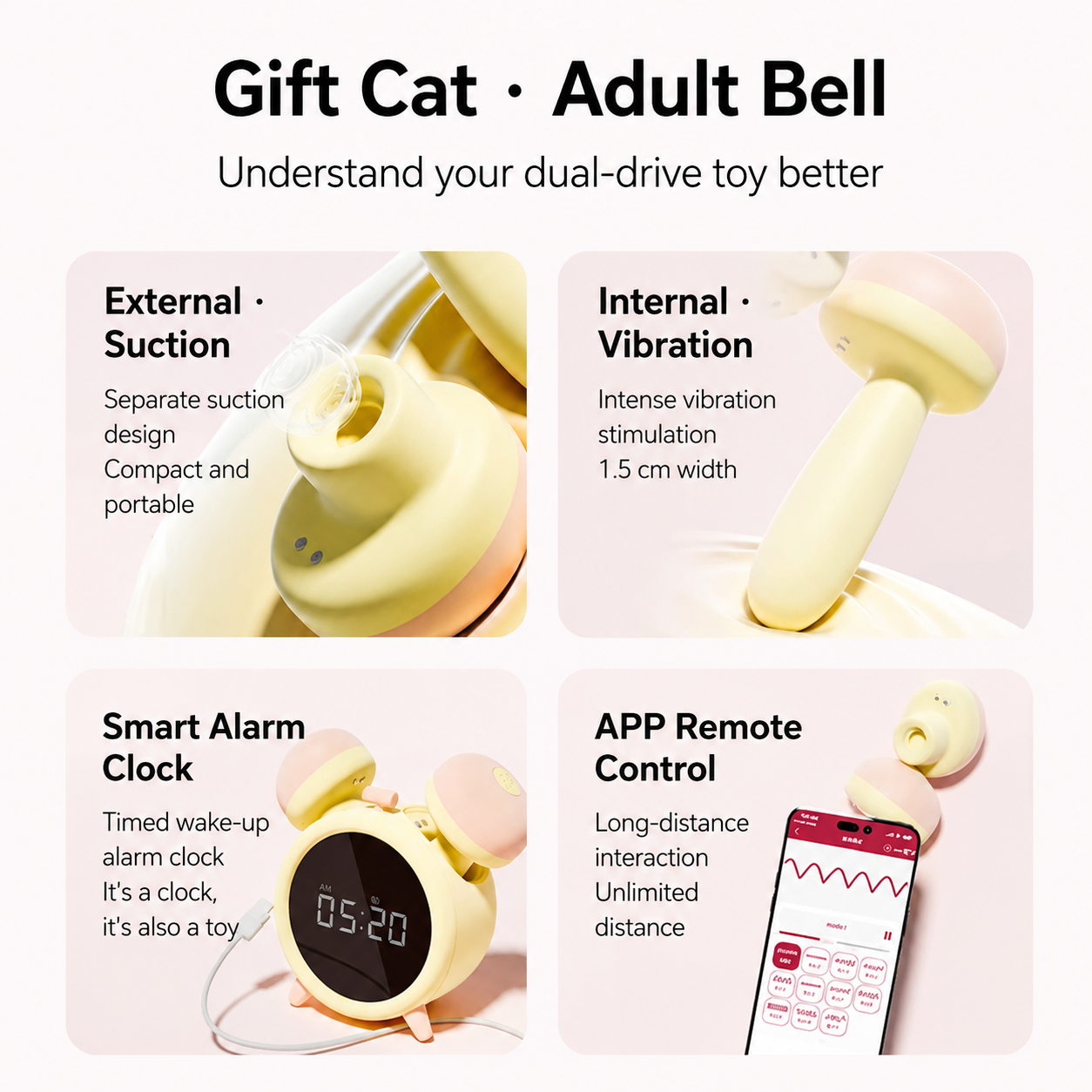 Alarm Clock Sucking Vibrator App Remote Control