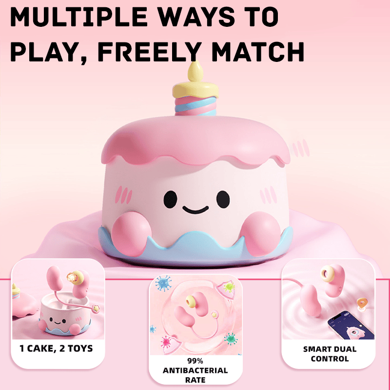 Sweet Heart Cake Party App Remote Control Love Egg Suction Vibrator Set