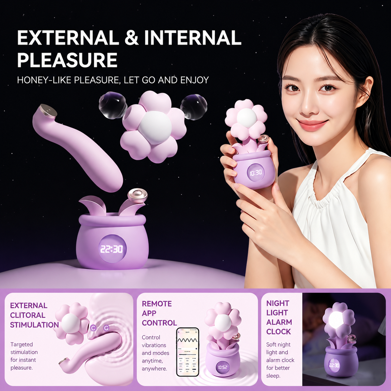 Youqianhua Suction & Telescopic Vibrating Wand with Slapping Massager